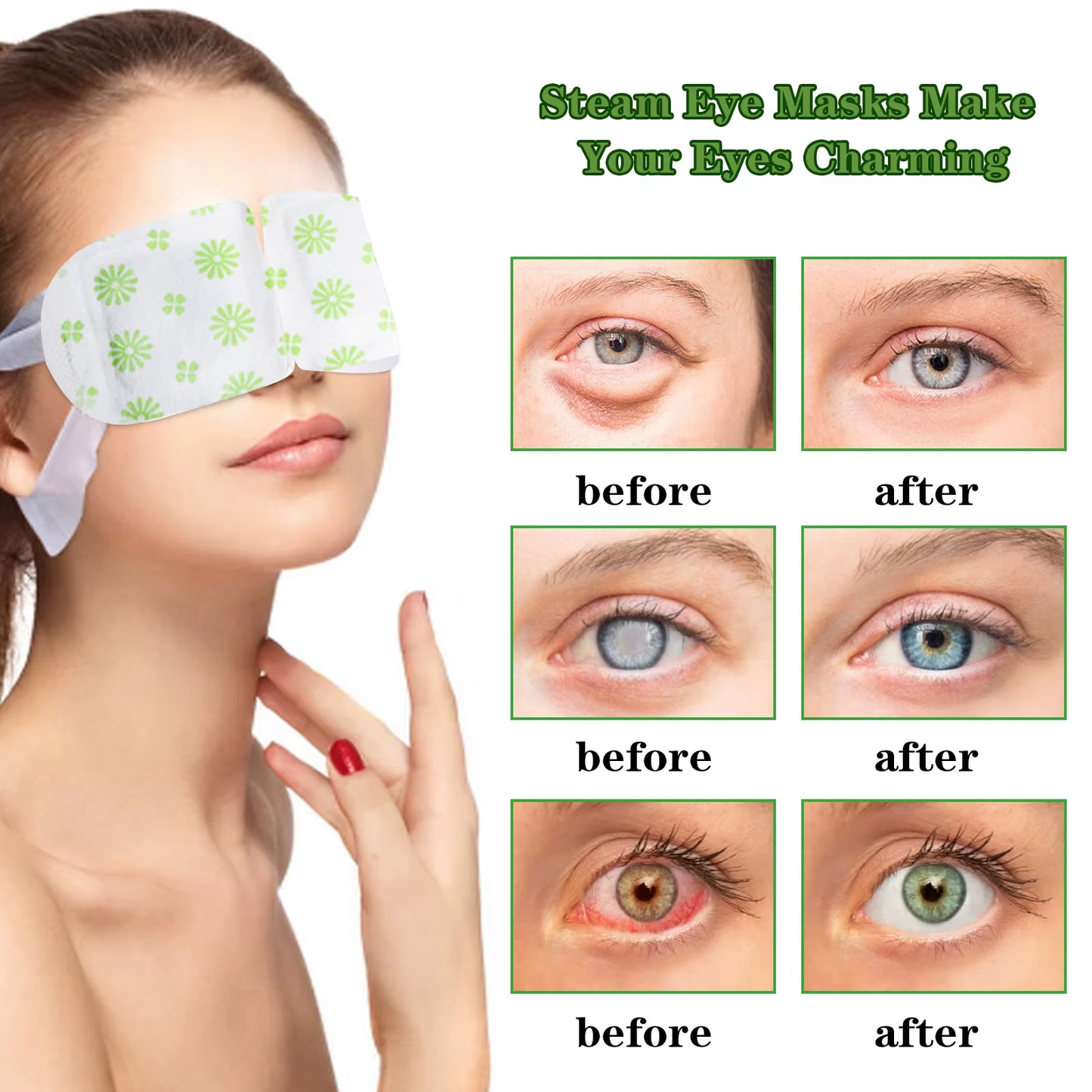 Herbal Steam Eye Mask Relieve Fatigue Soothe Eye Discomfort Fade Dark Circles Nourish Moisturizing Hot Compress Eye Mask