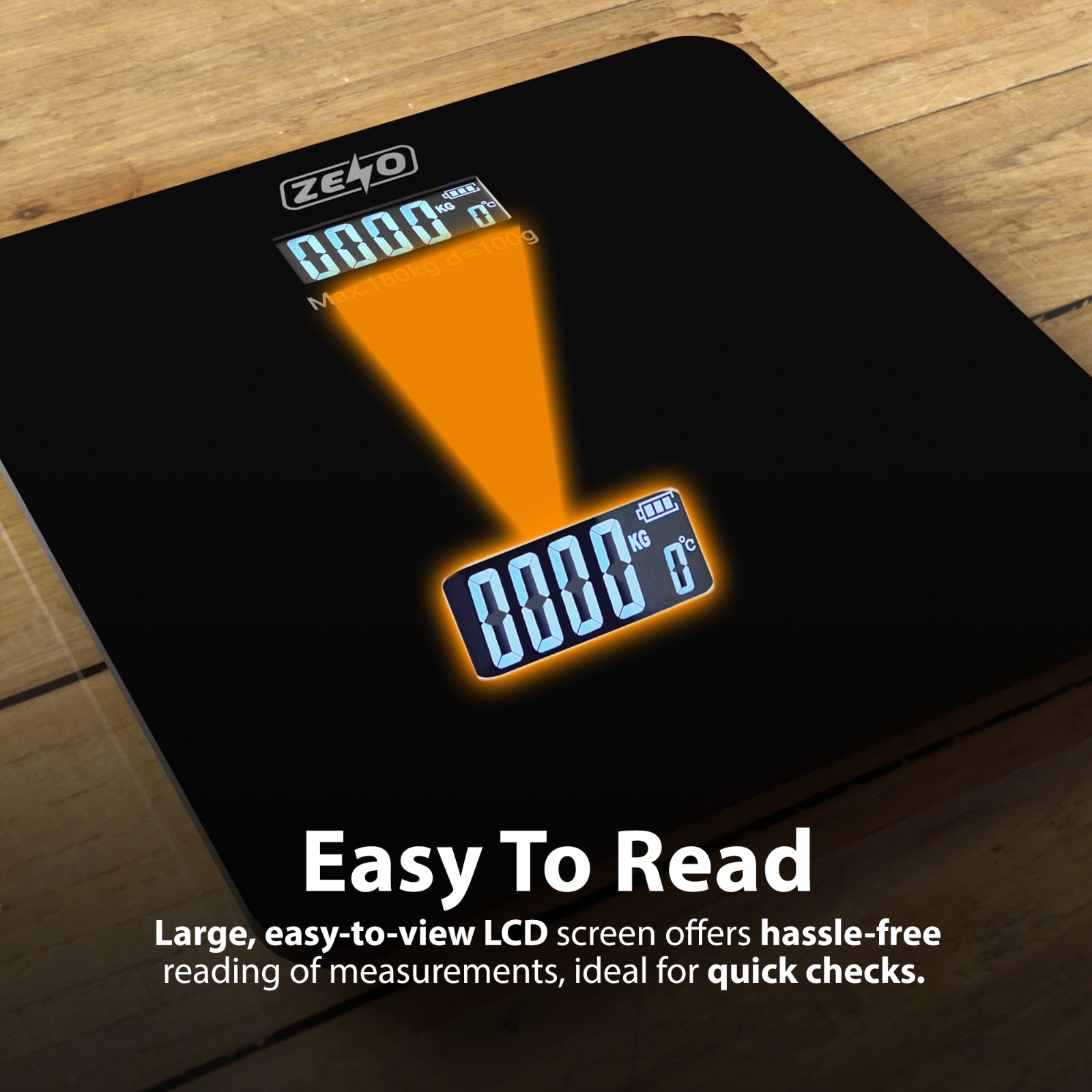 Digital Bathroom Scale – LCD Display Body Weight Scale (High Precision)