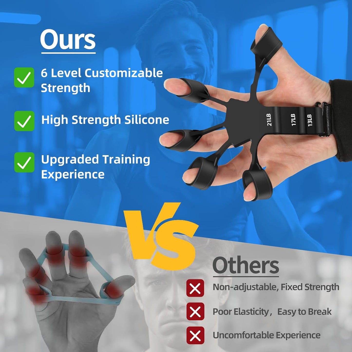 5-Piece Grip Strength Trainer Kit — Adjustable Hand & Forearm Workout Set