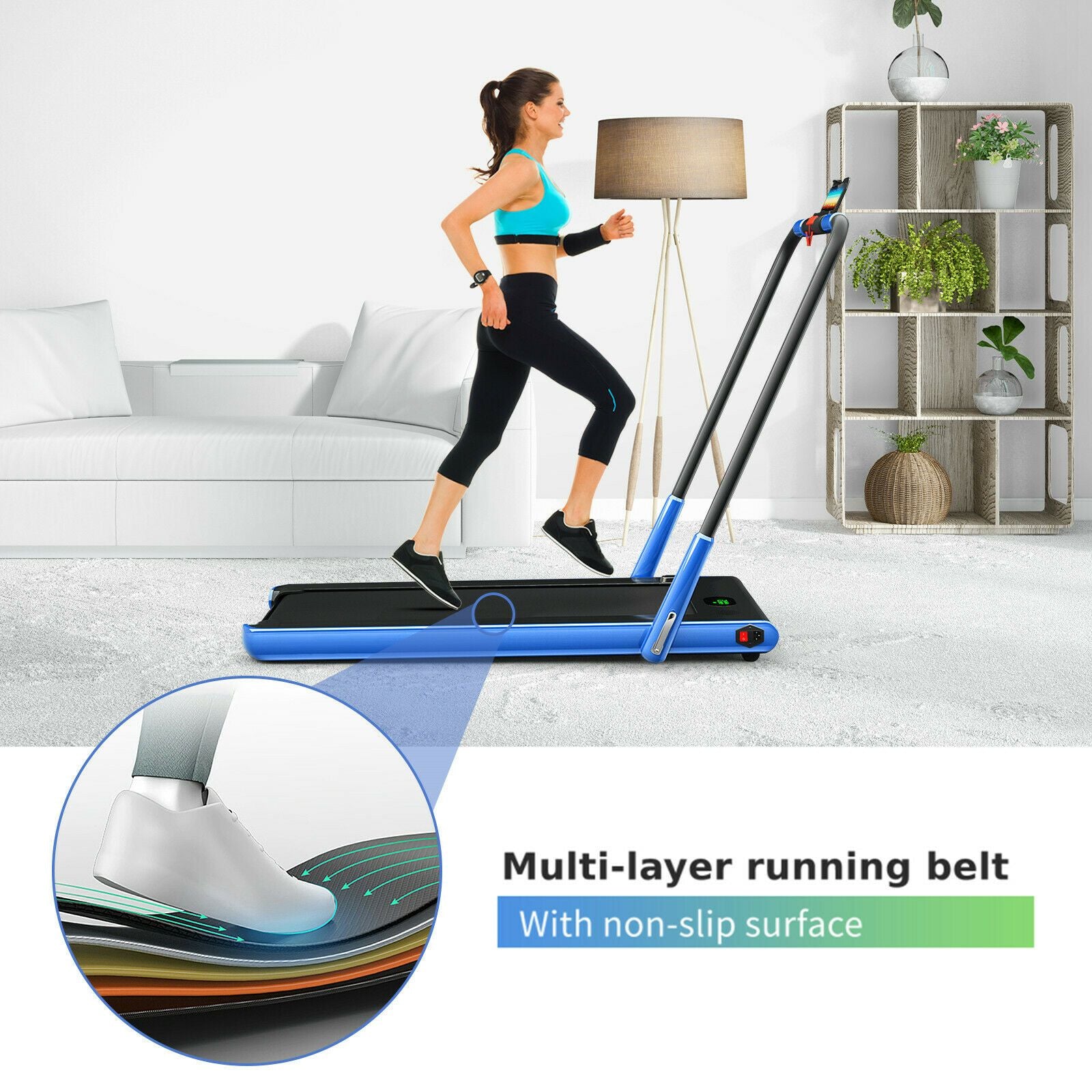 Foldable Electric Treadmill with LED Display & Bluetooth Speaker – Home Cardio Machine
