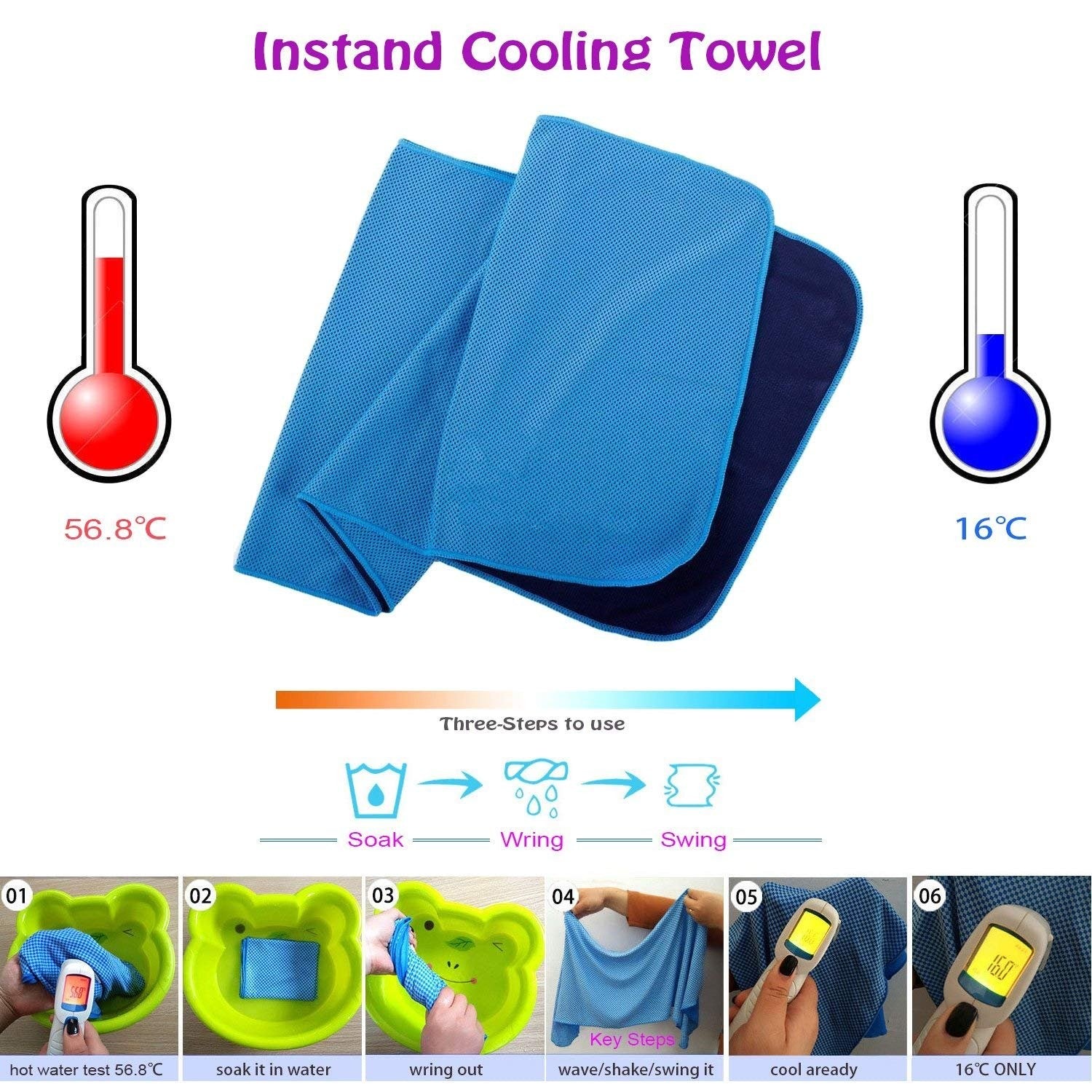 Instant Cooling Sports Towel — Ice Cold Sweat Scarf for Gym & Outdoor Workouts