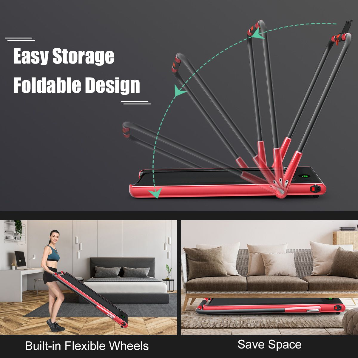 Foldable Electric Treadmill with LED Display & Bluetooth Speaker – Home Cardio Machine