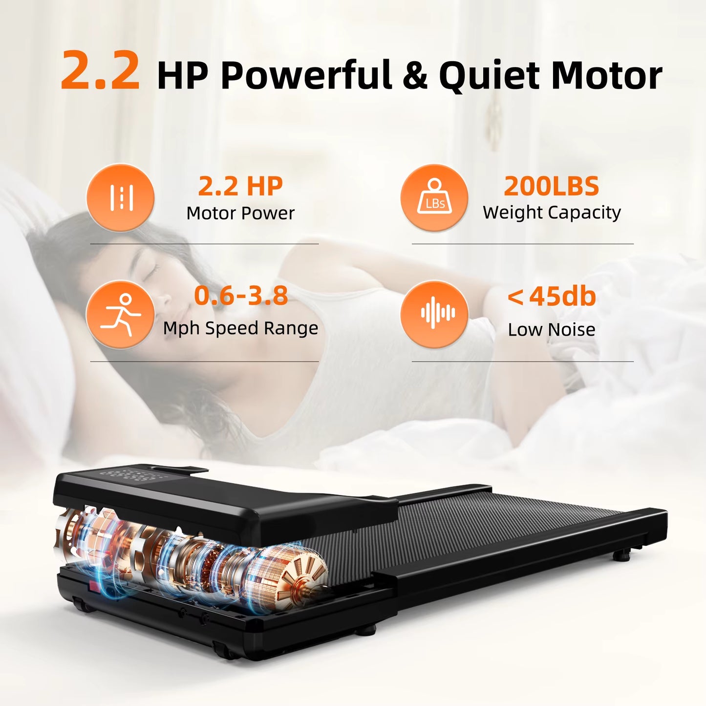 Portable Under-Desk Walking Pad – Slim Treadmill with Remote Control