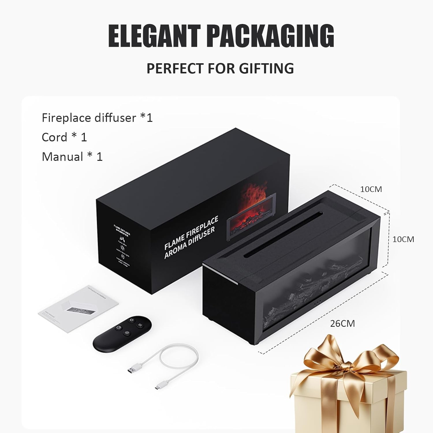 Fireplace Flame Aroma Diffuser – 7-Colour LED Mist Humidifier (150ml)