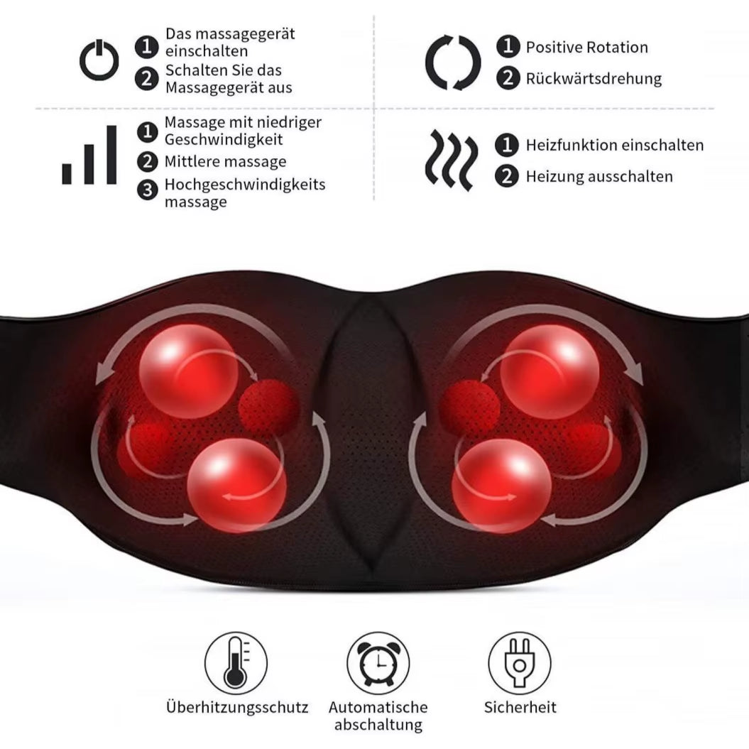 Wireless Neck and Back Massager Shiatsu Deep Kneading Massage Shawl Cervical Relaxing Trapezius Body Massager for Neck Waist Leg