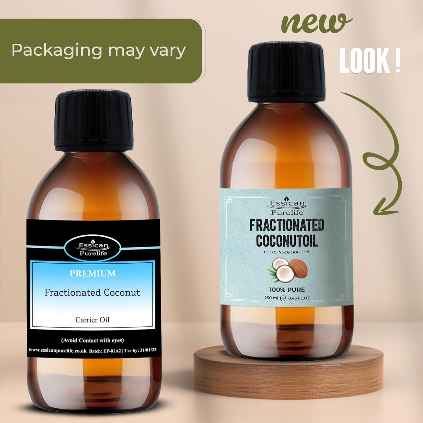 , Pure Coconut Oil Liquid, 250Ml MCT Fractionated Coconut Oil for Skin, Hair & Lip, Carrier Oils for Essential Oils Mixing & Massage, Supports Healthy Hair Growth & Hydrated Skin