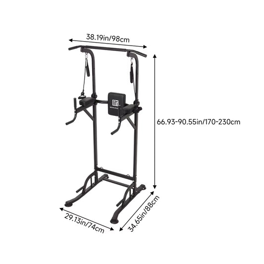Multi-Functional Power Tower – Adjustable Height Pull Up & Dip Station
