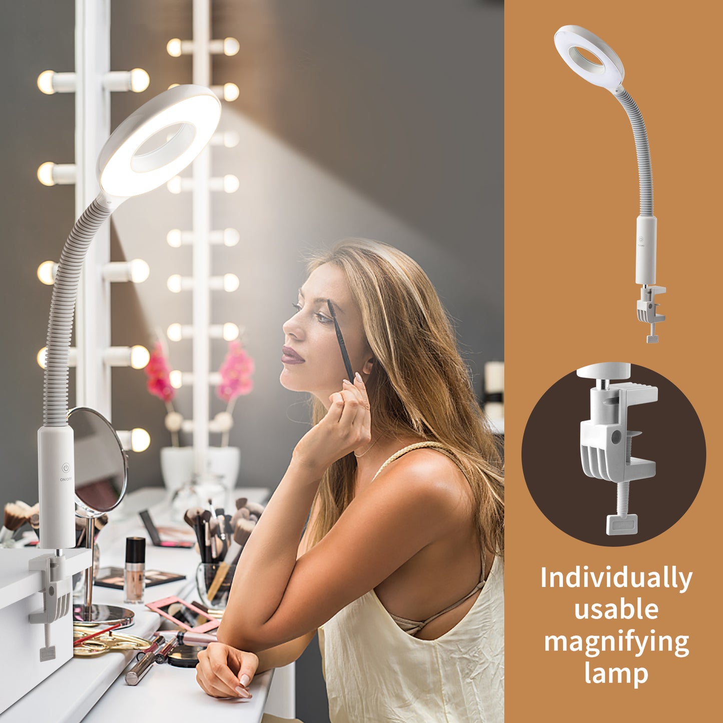 ABS Shell PC Water Cup Cross Iron Pin with 3X Magnifying Glass White Spray Machine