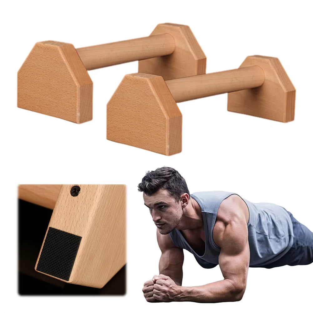 Wooden Push-Up Stand Push-Up Bar Non Slip Push Ups Rack Heavy Duty Push up Grip Handle Push-Up Bracket for Fitness Training