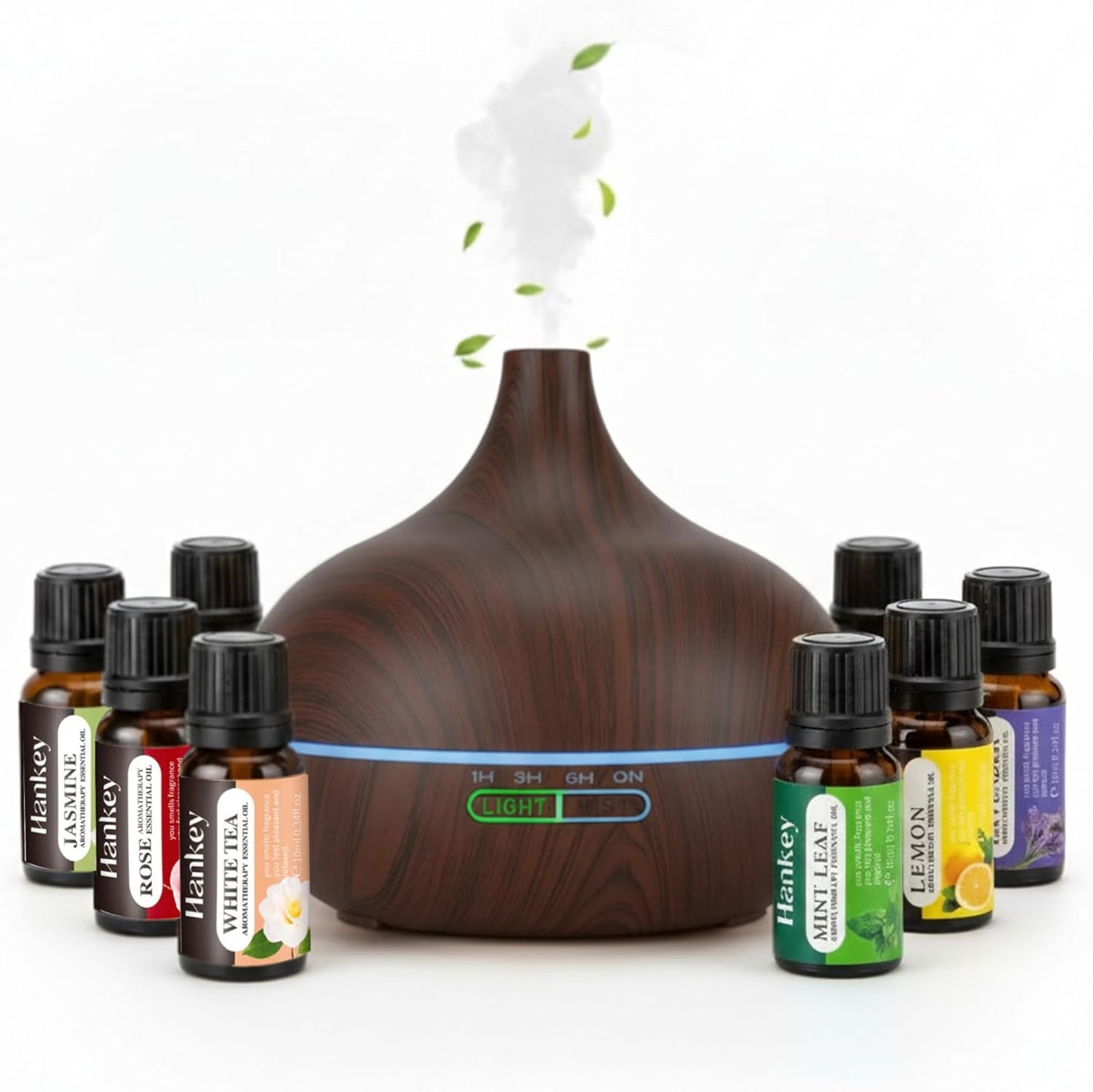500ML Essential Oil Diffuser + 8 Premium Oils – Ultrasonic Cool Mist Aroma & Relaxation