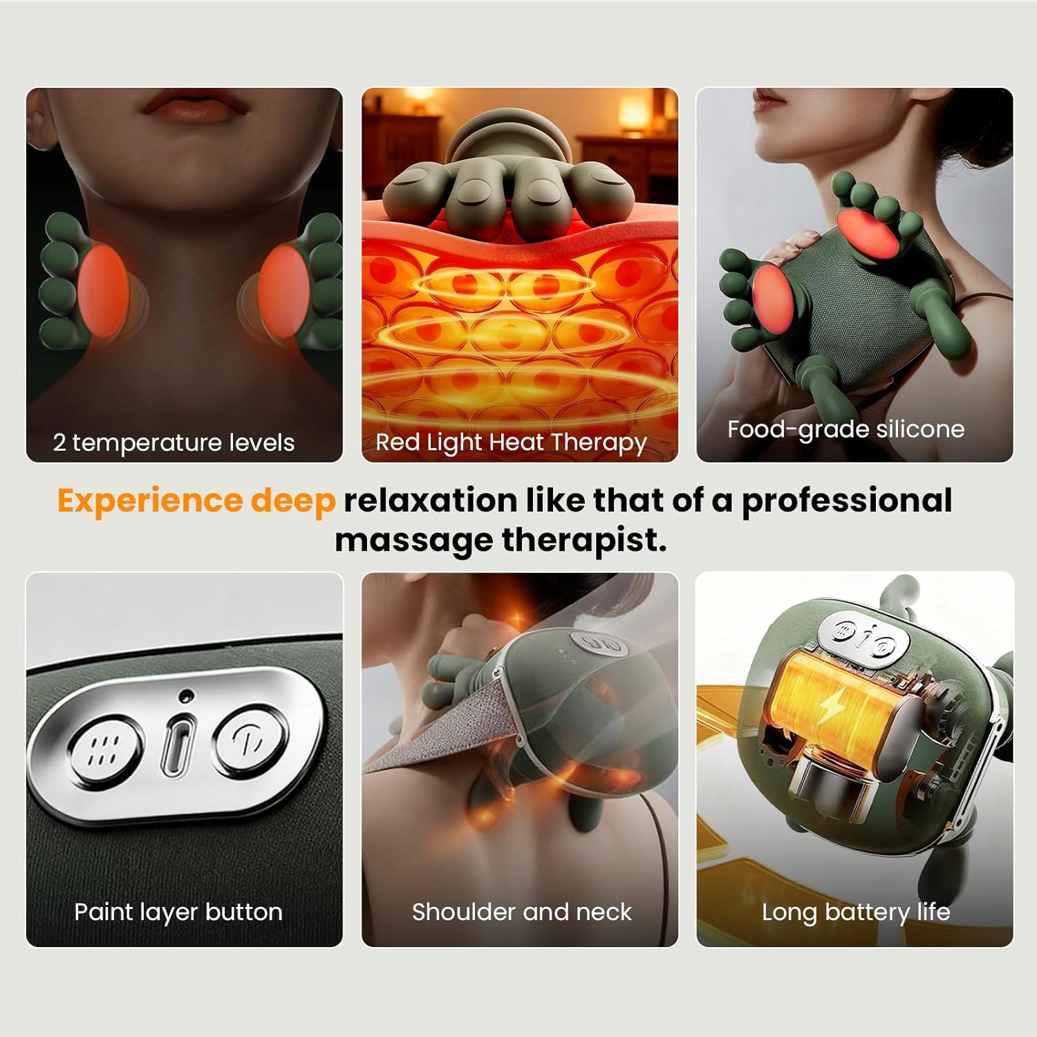 Bionic Heated Neck & Shoulder Massager – Deep Tissue, Pain Relief, Heat Therapy