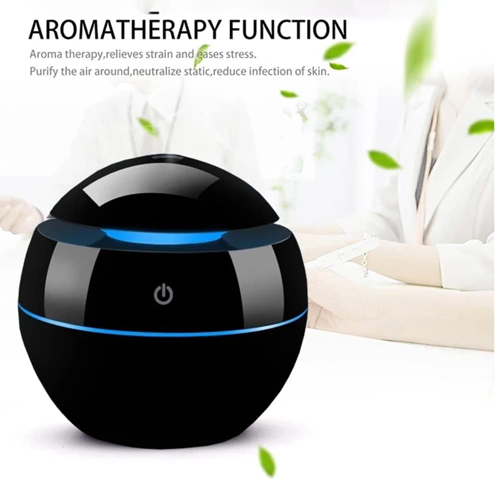 Portable Air Humidifier LED Night Light Essential Oil Diffuser Ultrasonic USB Diffuser Oil Diffuser Aromatherapy Black