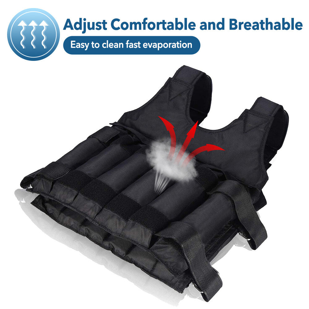 Weighted Training Vest 20KG/50KG – Adjustable Fitness Vest for Running, Gym & Strength Training
