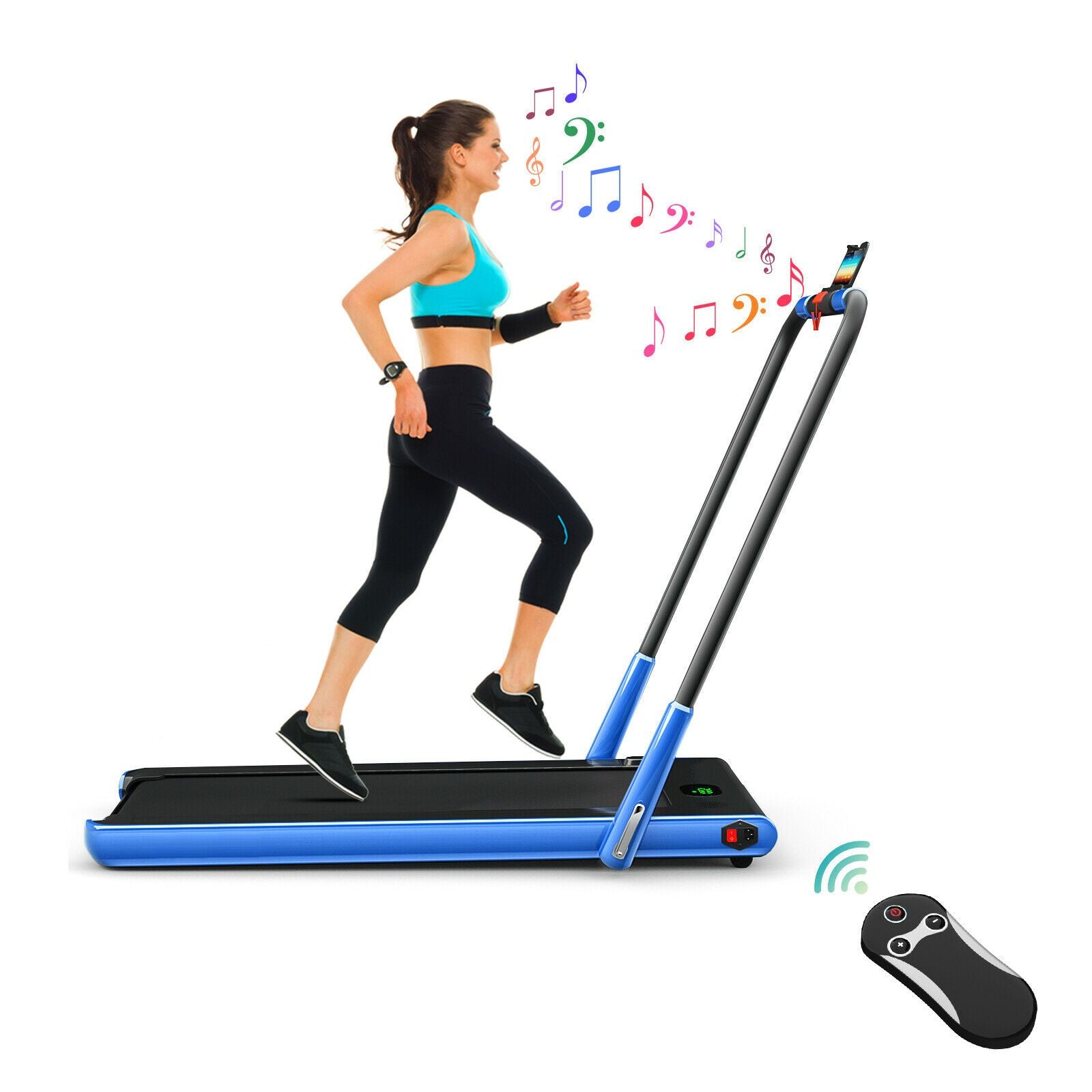 Foldable Electric Treadmill with LED Display & Bluetooth Speaker – Home Cardio Machine