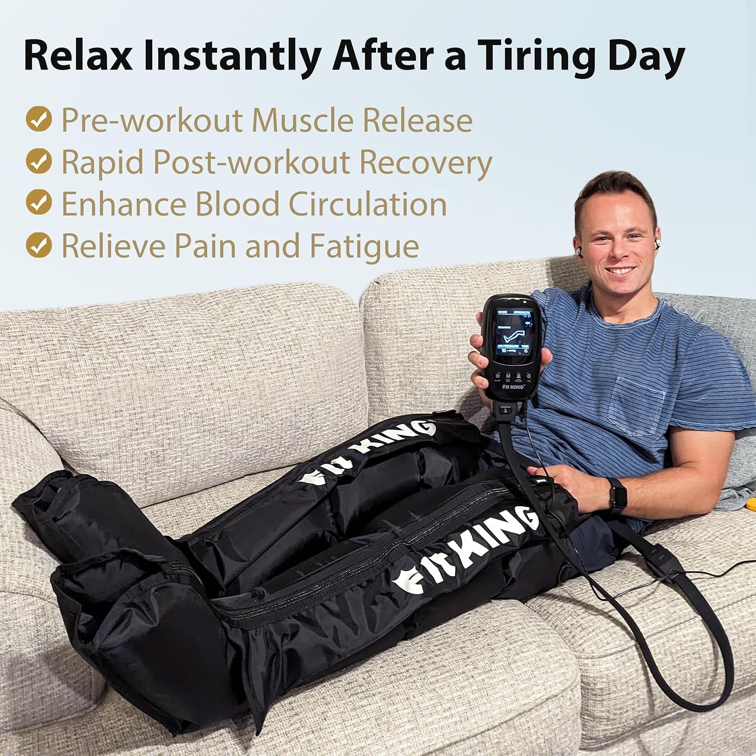 Leg Recovery Boots – Full-Leg Air Compression Massager for Pain & Circulation