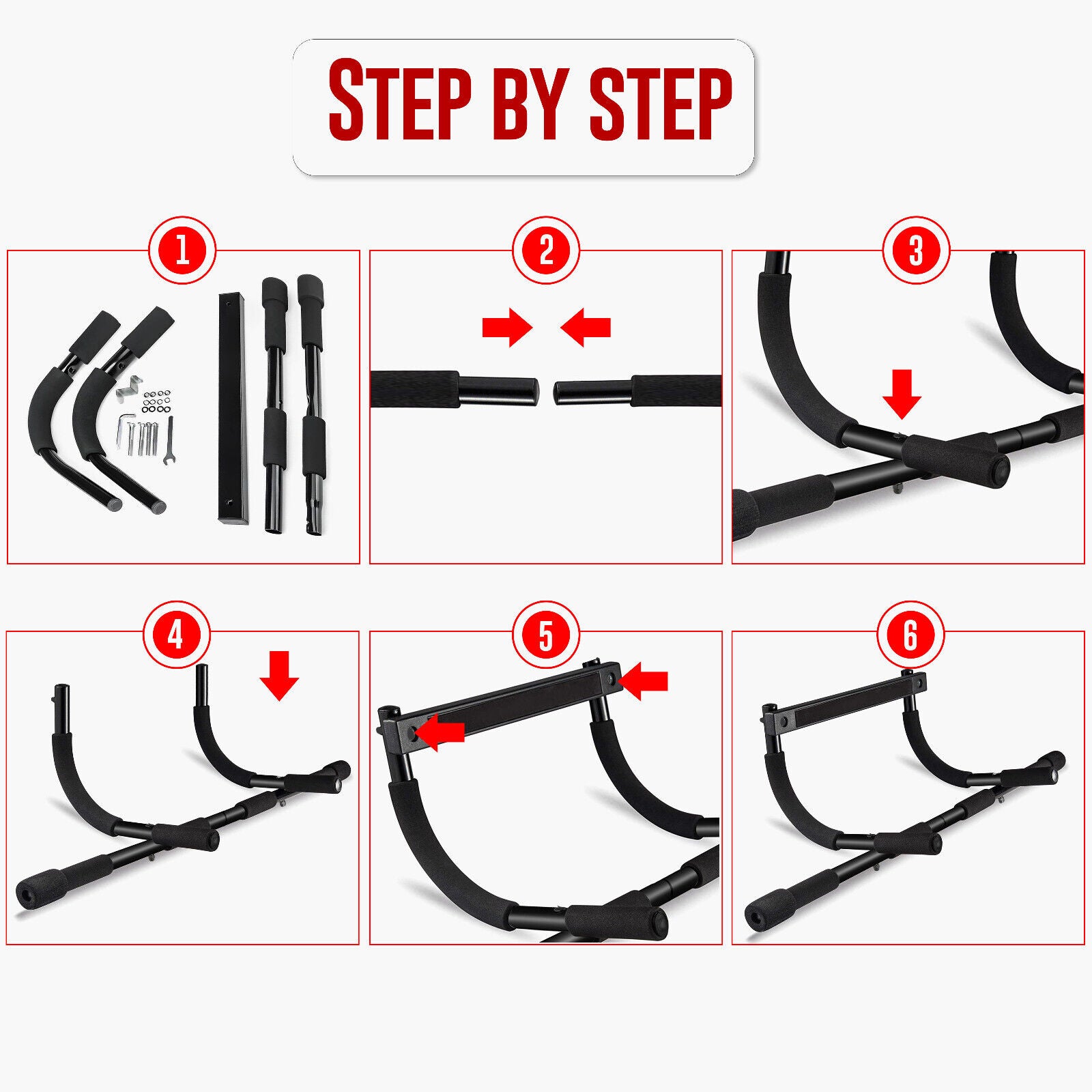 Pull up Bar Doorway Chin up Bar Fitness Home Gym Exercise Strength Work Out Dips