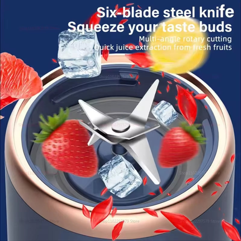 Portable Rechargeable Electric Juicer Double Cup Fruit Mixer Compact Food Milkshake Manufacturer Smoothie Juice Extraction