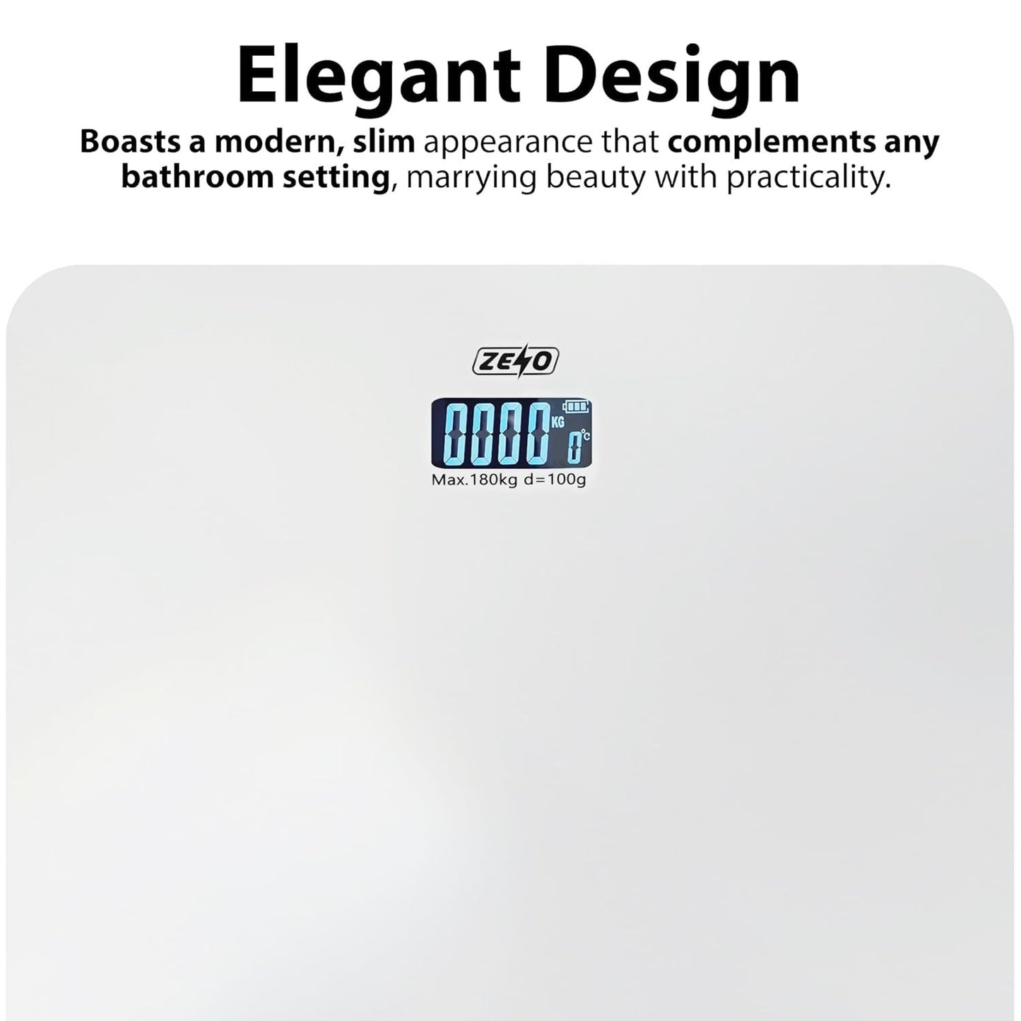 Digital Bathroom Scale – LCD Display Body Weight Scale (High Precision)