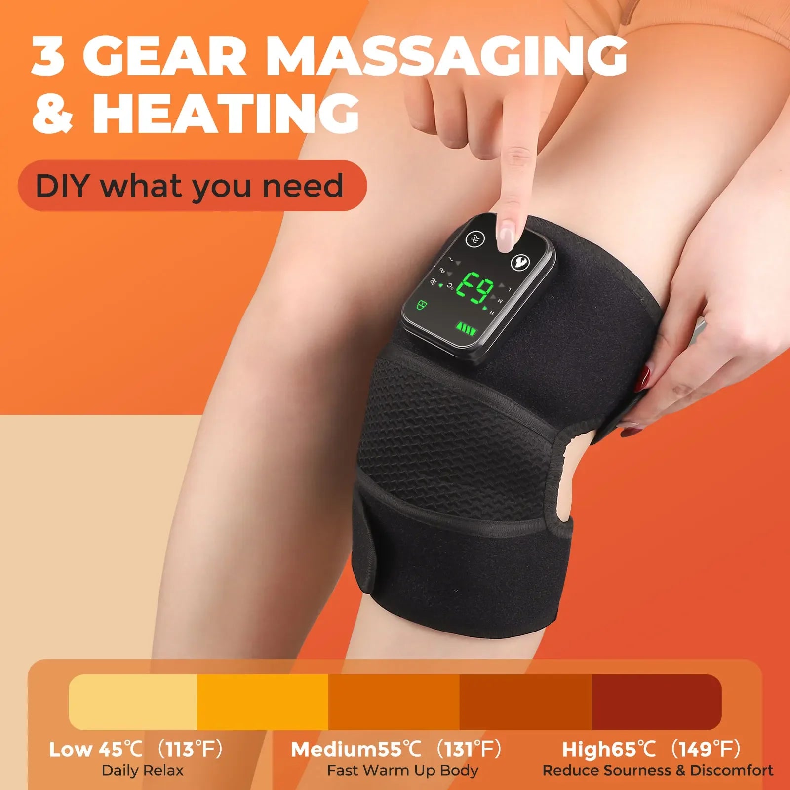 Electric Heated Vibration Knee Massager – Pain Relief, Joint Support & Improved Mobility