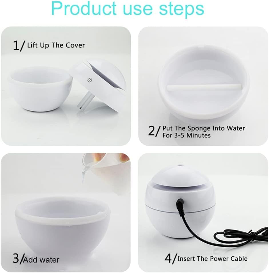 Portable Air Humidifier LED Night Light Essential Oil Diffuser Ultrasonic USB Diffuser Oil Diffuser Aromatherapy Black