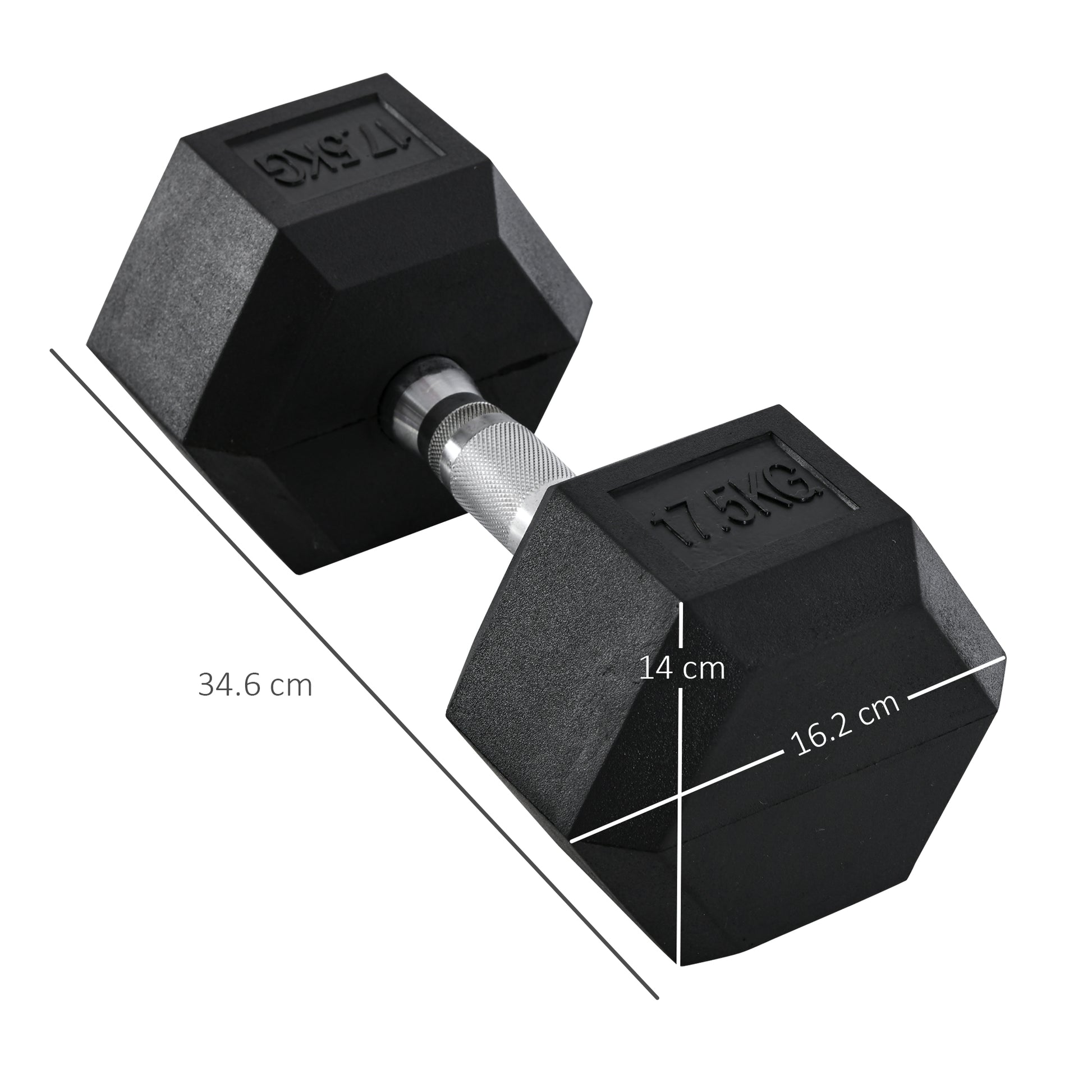 Single Rubber Hex Dumbbell Encased Ergo Weights Home Exercise Gym Fitness