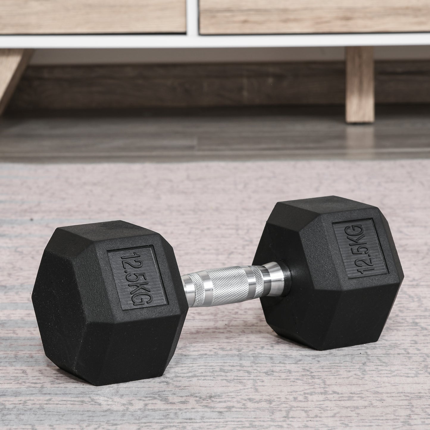 Single Rubber Hex Dumbbell Encased Ergo Weights Home Exercise Gym Fitness