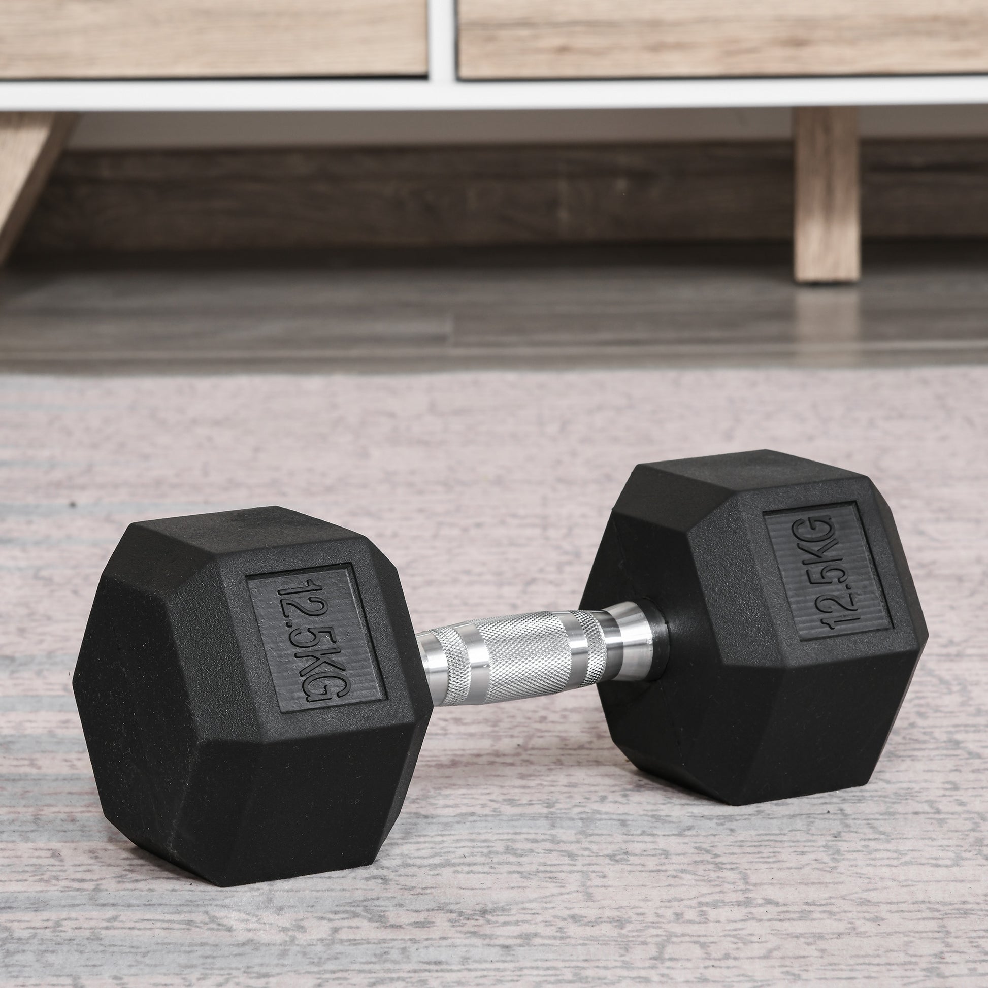 Single Rubber Hex Dumbbell Encased Ergo Weights Home Exercise Gym Fitness