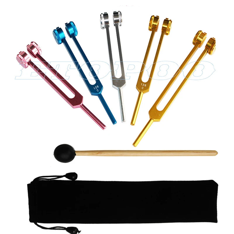 128Hz 256HZ 512C MI528 C64 Medical Neurological Tuning Fork Sets for Sound Healing Therapy Aluminum Alloy Multiple Color Choice