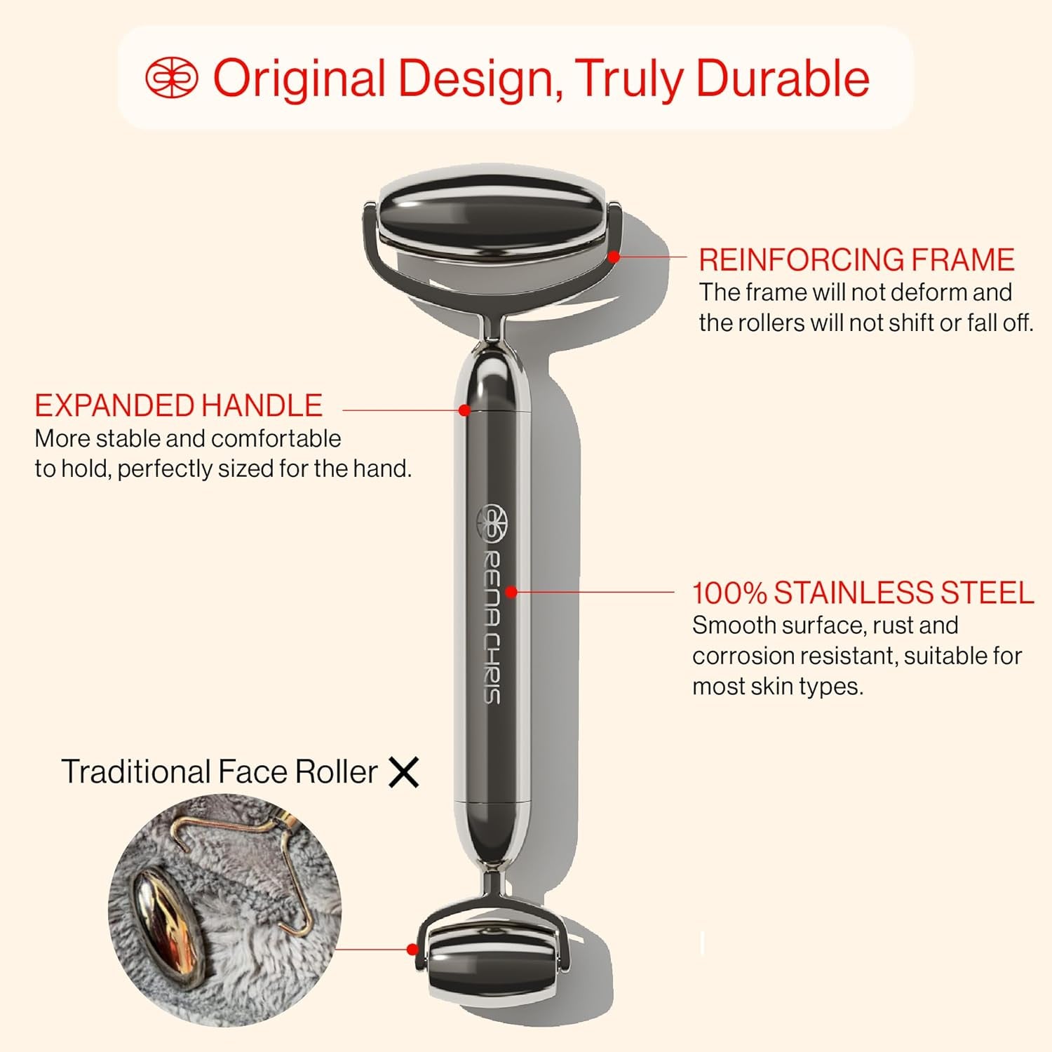 Gua Sha, Anti-Breakage Stainless Steel Face Roller and Gua Sha Set for Long-Lasting Use, Jawline Sculpting and Puffiness Reducing, Ideal for Gift and Self Care (Silver)