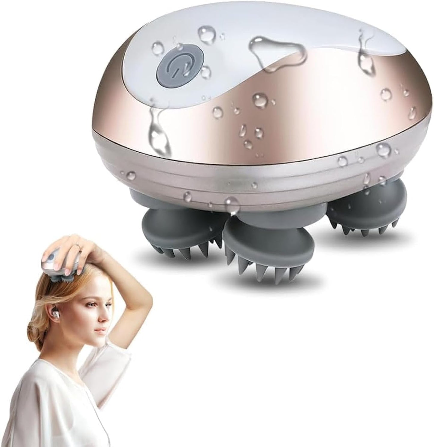 Electric Scalp Massager – Waterproof Handheld Head Massager with 3 Modes for Relaxation & Hair Care