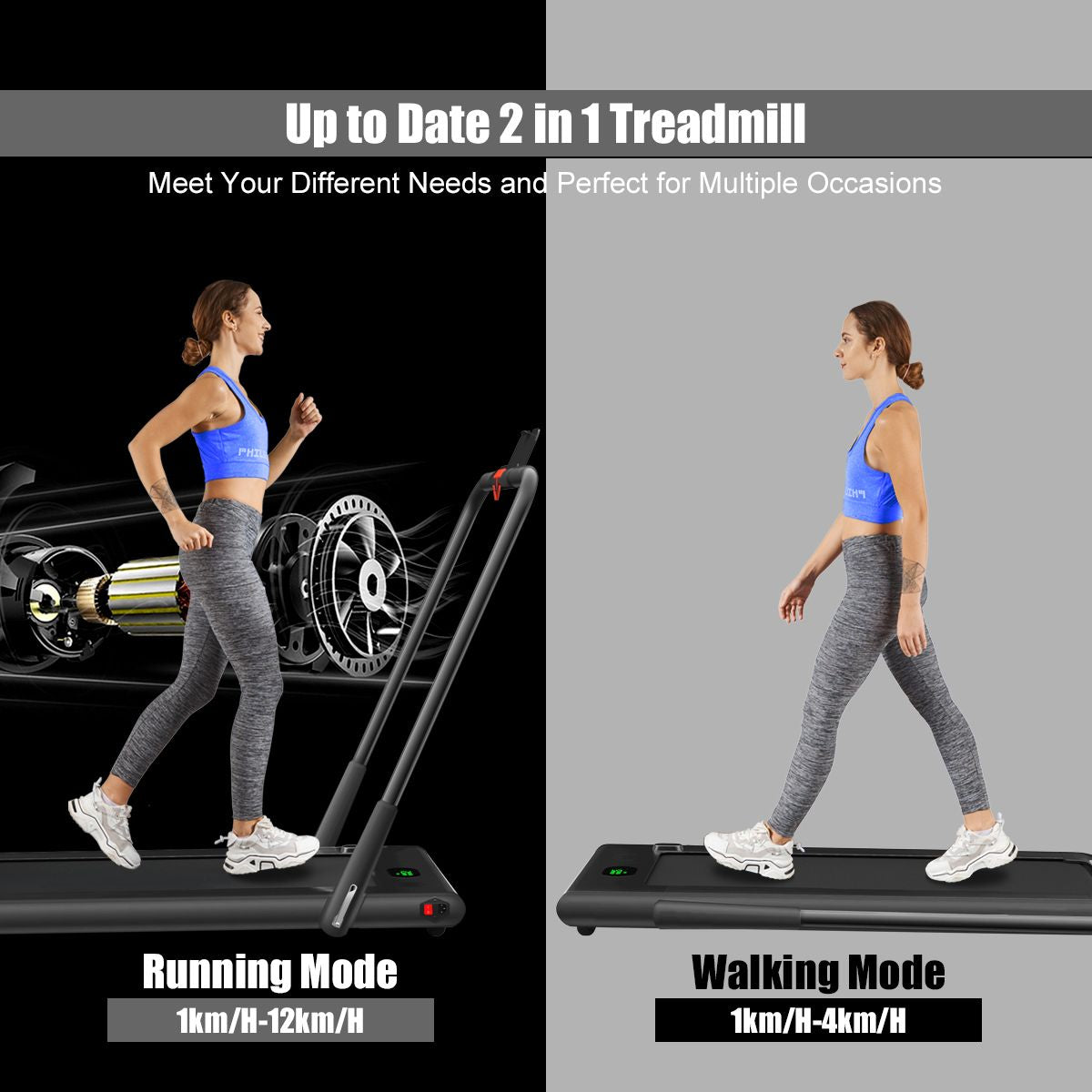 Foldable Electric Treadmill with LED Display & Bluetooth Speaker – Home Cardio Machine