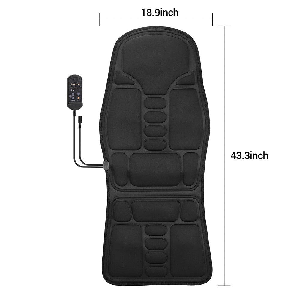 Full Back Massage Cushion with Heat – Car & Home Seat Massager Pad