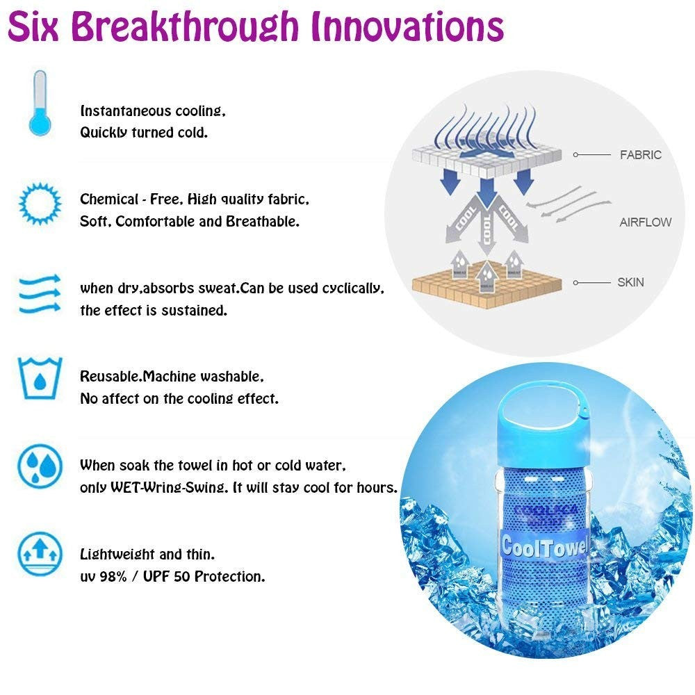 Instant Cooling Sports Towel — Ice Cold Sweat Scarf for Gym & Outdoor Workouts