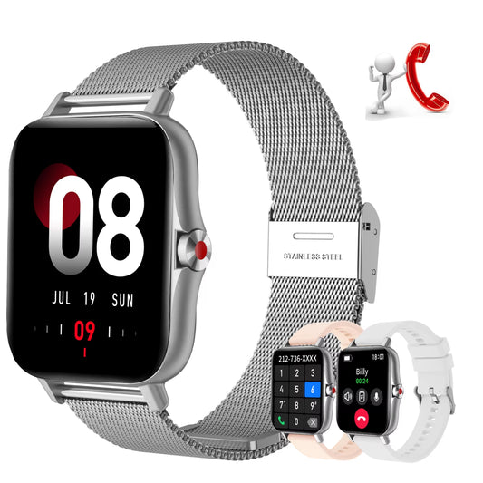 Ladies' Smartwatch, 1.69-Inch High-Definition Display Wireless Calling Fitness Tracker Sleep Monitoring Pedometer Calorie 100+Ex