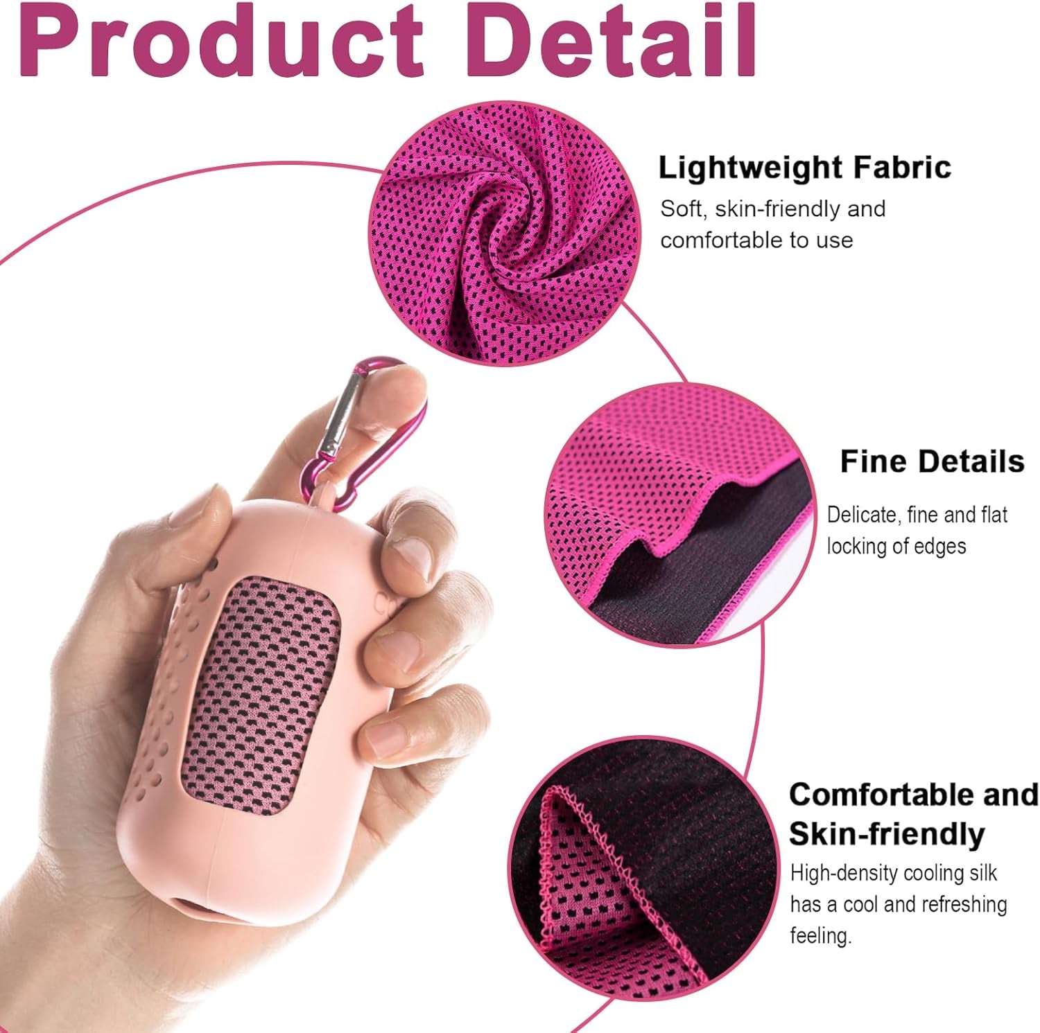 3-Pack Cooling Gym Towels – Soft Microfiber with Portable Silicone Storage Case