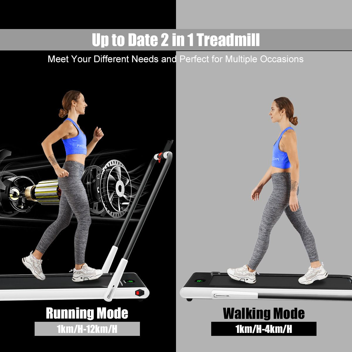 Foldable Electric Treadmill with LED Display & Bluetooth Speaker – Home Cardio Machine
