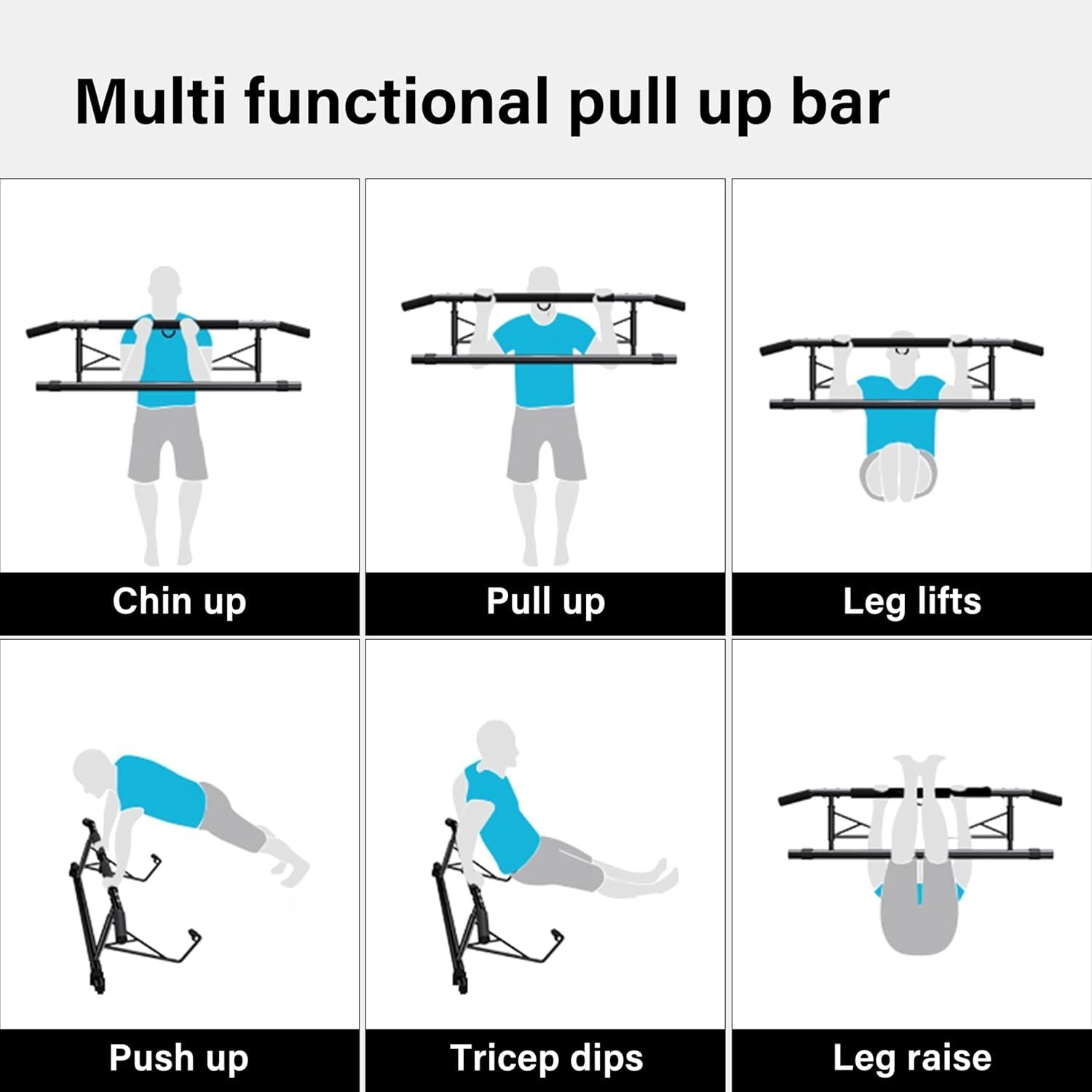 Door Frame Pull up Bar Doorway Fitness Chin-Up Home Gym Exercise Strength Train