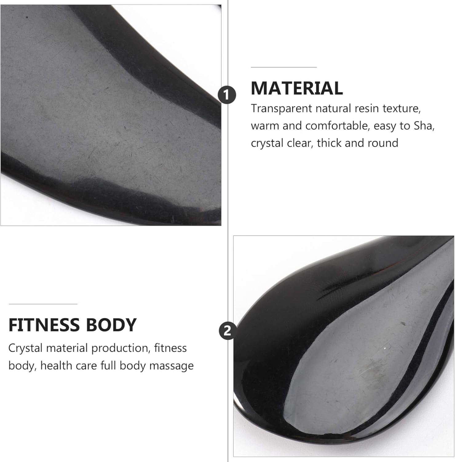 1Set Beeswax Set Practical Scraping Tools for Facial Circulation Anti-Aging Muscle Relief Smooth Design for Skincare and Wellness Black