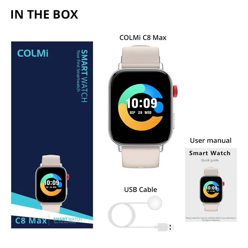 New  C8 Max Voice Calling Smart Watch 1.93" Large HD Color Display Health and Fitness Tracking Smartwatch for Men and Women
