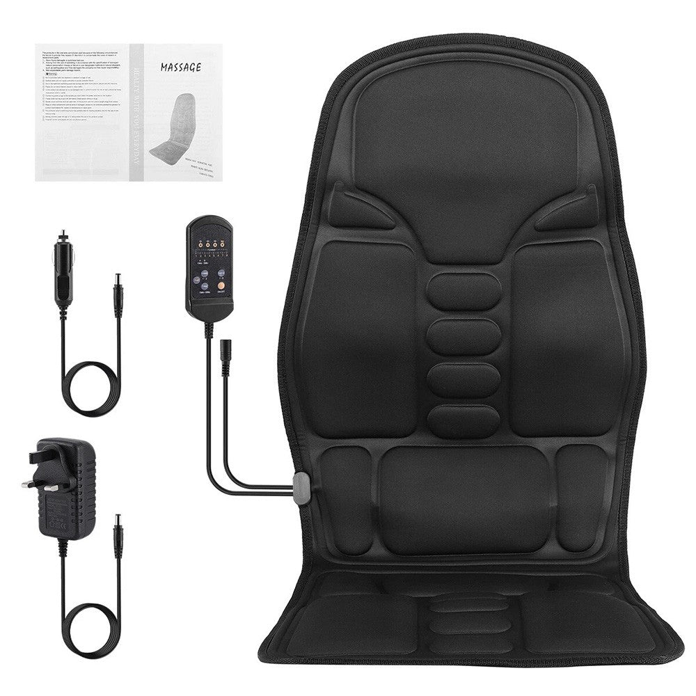 Full Back Massage Cushion with Heat – Car & Home Seat Massager Pad