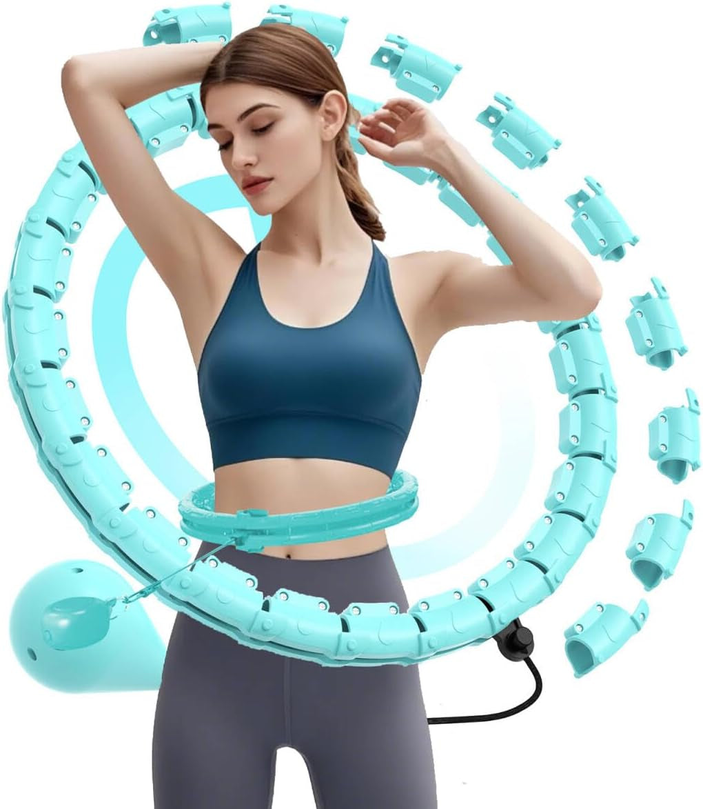 Weighted Infinity Hula Hoop for Fitness – Adjustable Smart Hoop for Home Workout & Weight Training