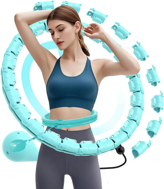 Weighted Infinity Hula Hoop for Fitness – Adjustable Smart Hoop for Home Workout & Weight Training