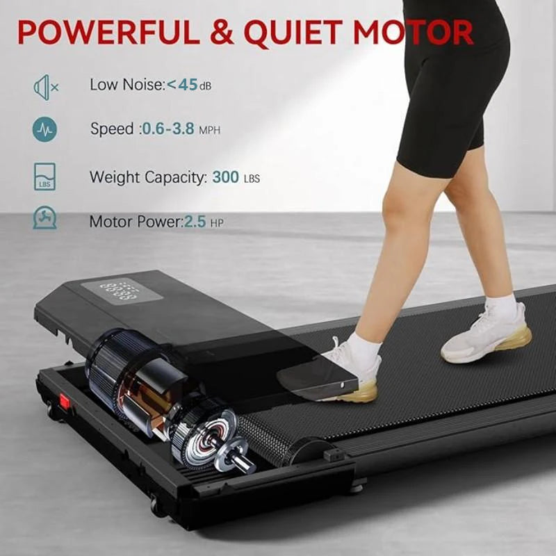2-in-1 Portable Walking Pad Treadmill – 2.5 HP, 300 lbs Capacity, Remote Control