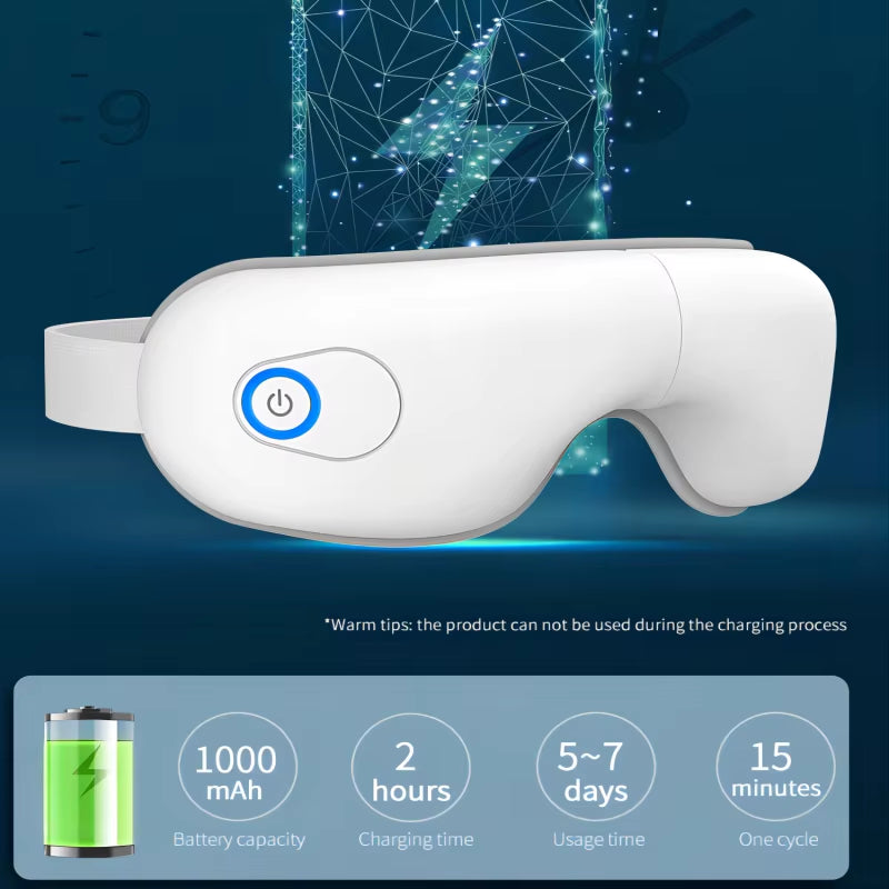 Folding Eye Massager Eye Mask with Heat and Bluetooth Music Airbag Eye Care Device Gift for Eye Strain Dry Eye Improve Sleep