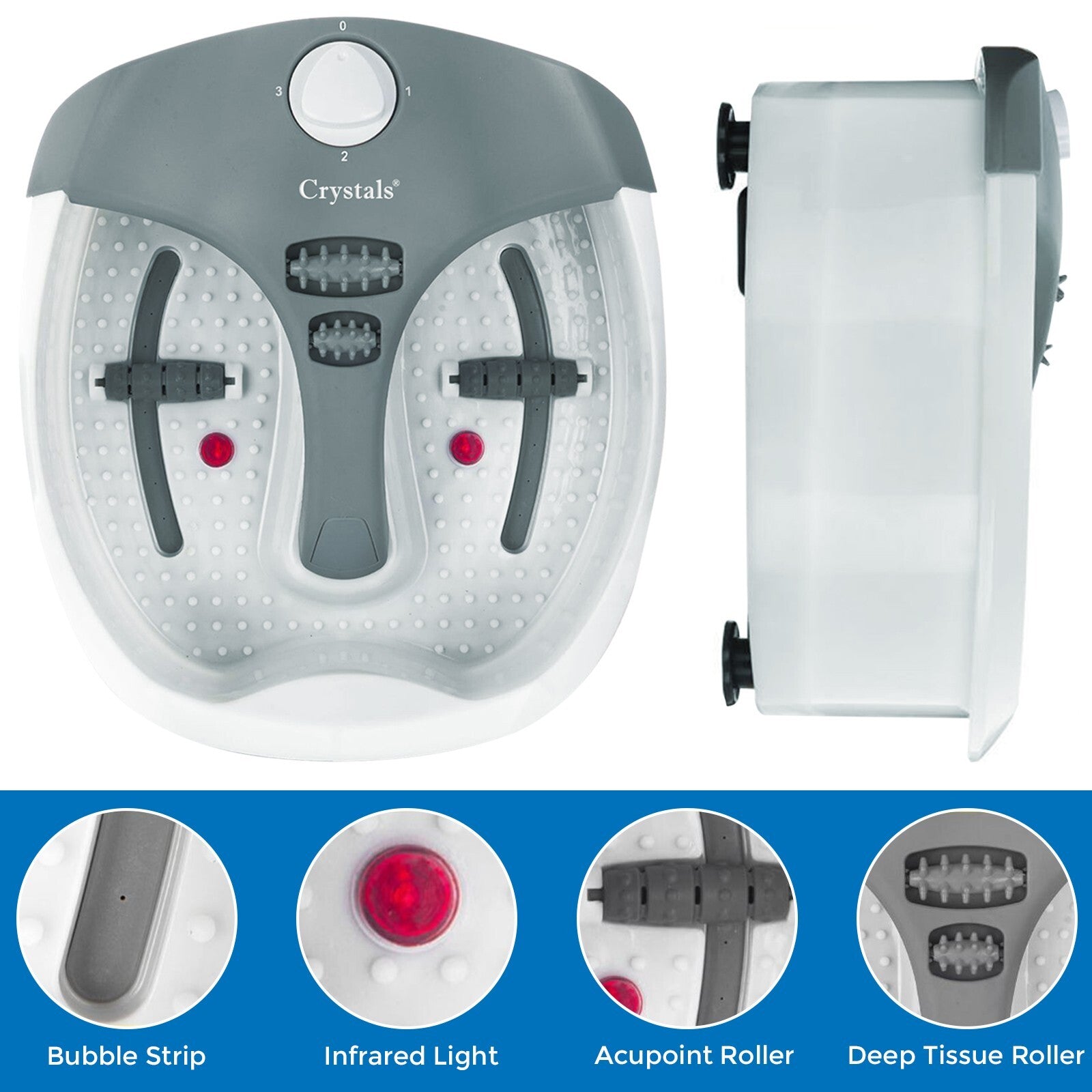 Electric Foot Spa with Heat & Vibration – Infrared Massage & Pedicure Bath