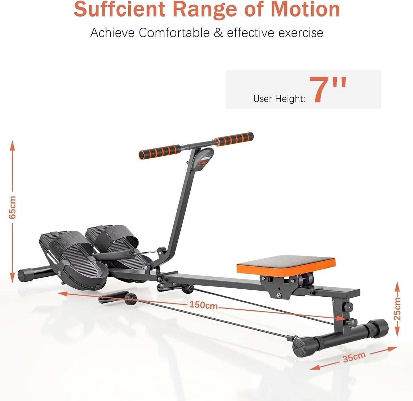 12-Level Resistance Fitness Rowing Machine – Home Cardio Rower Trainer for Full-Body Workout