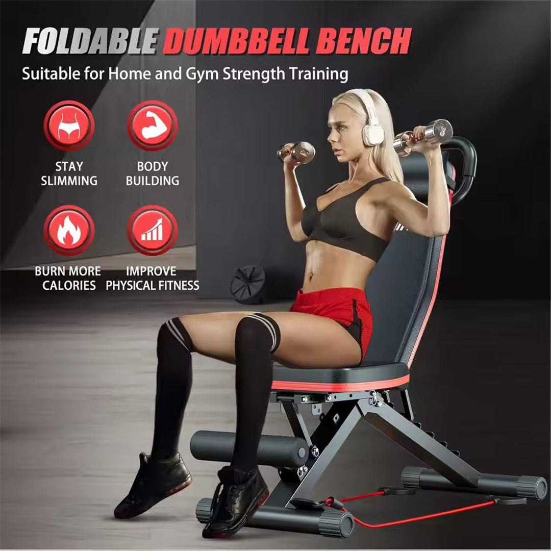 Weight Bench Adjustable Foldable Strength Training Full Body Workout Incline Gym
