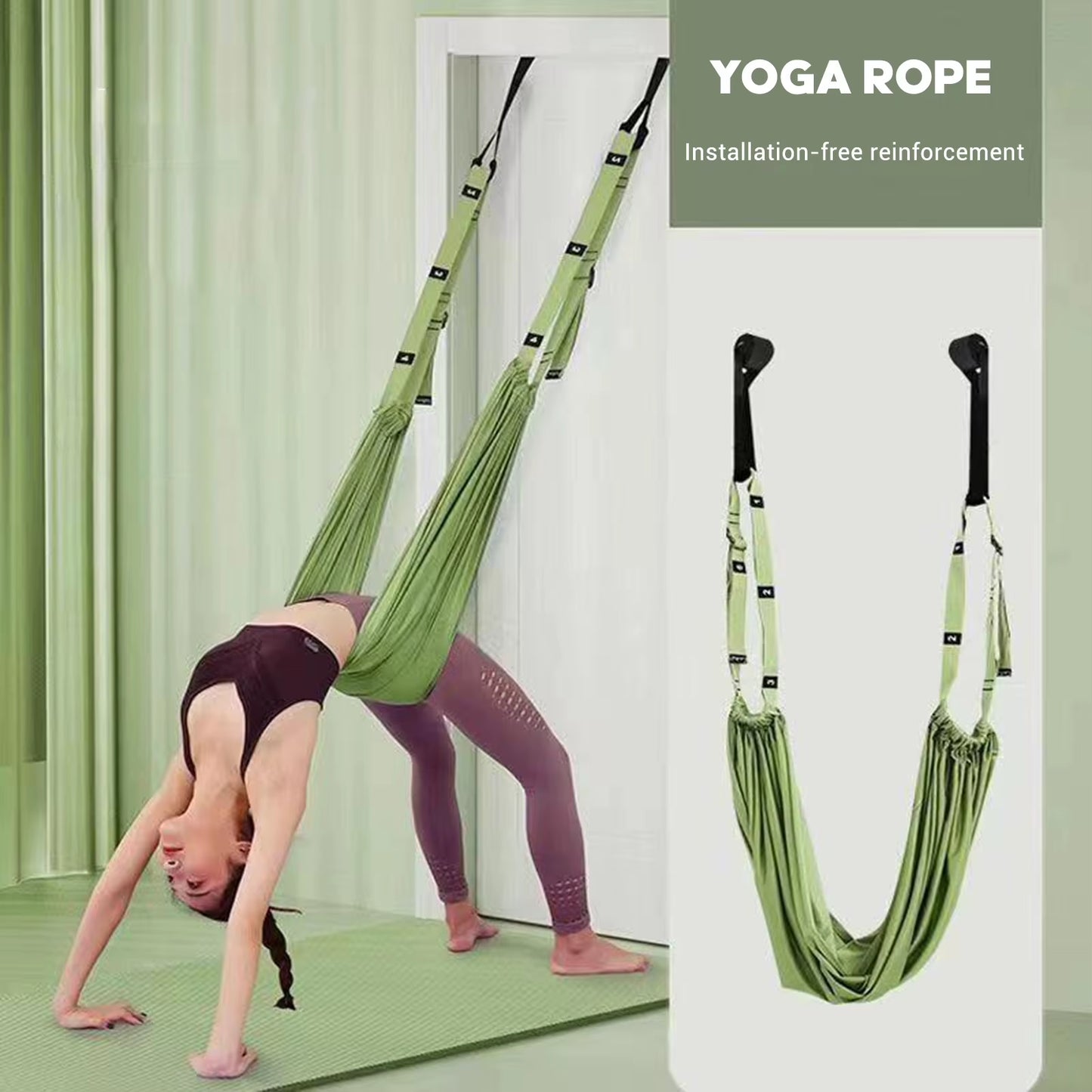 Aerial Yoga Strap for Stretching Home Use 2Nd Gen No Door Installation Hanging Yoga Belt Fitness Equipment for Splits Backbends