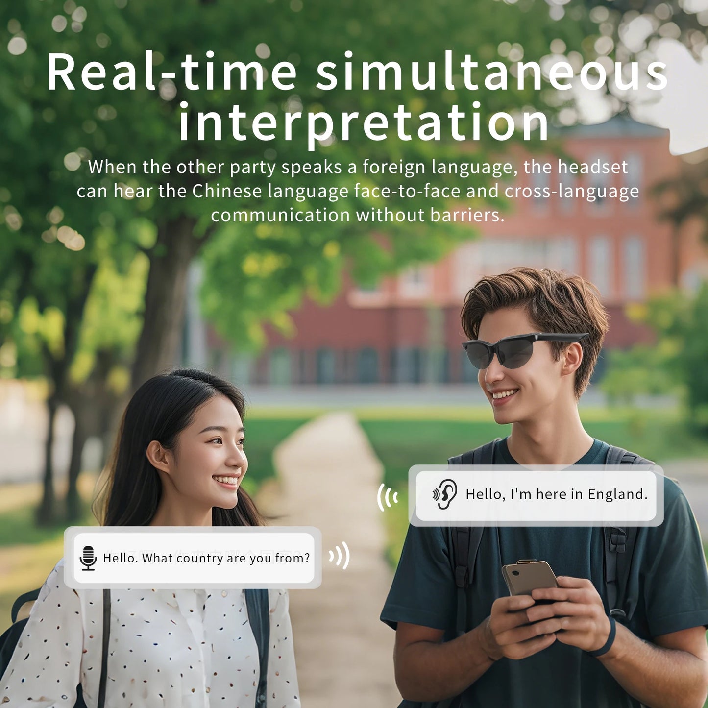 XG88 PRO AI Intelligent Translation Glasses Wireless Bluetooth Glasses with Microphone Earphone Glasses Sports Sunglasses