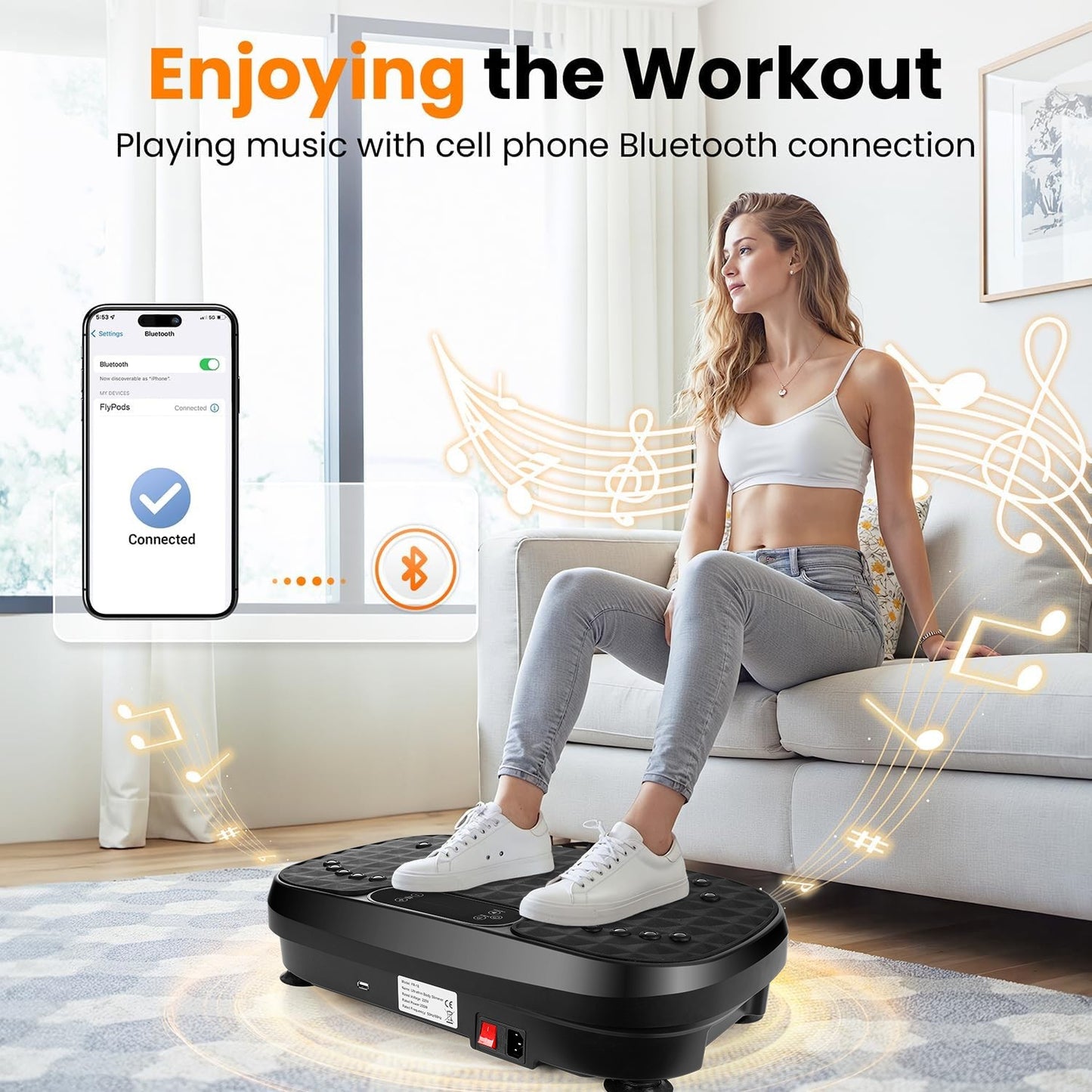 120 Levels Vibration Plate Quiet Compact Vibration Plate Exercise Machine Home